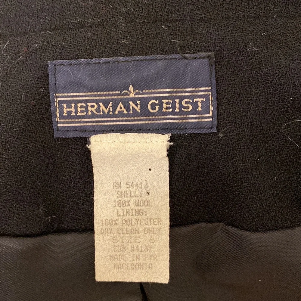 Black Wool 2 pc Dress and jacket Suit. Size small - Picture 6 of 6